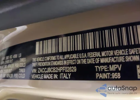 2017 Jeep Renegade Deserthawk 4X4 from USA, damaged, VIN ZACCJBCB2HPF02629